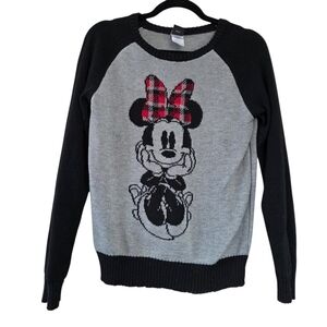 Disney Women's Sweater with Minnie Mouse in Black and Gray